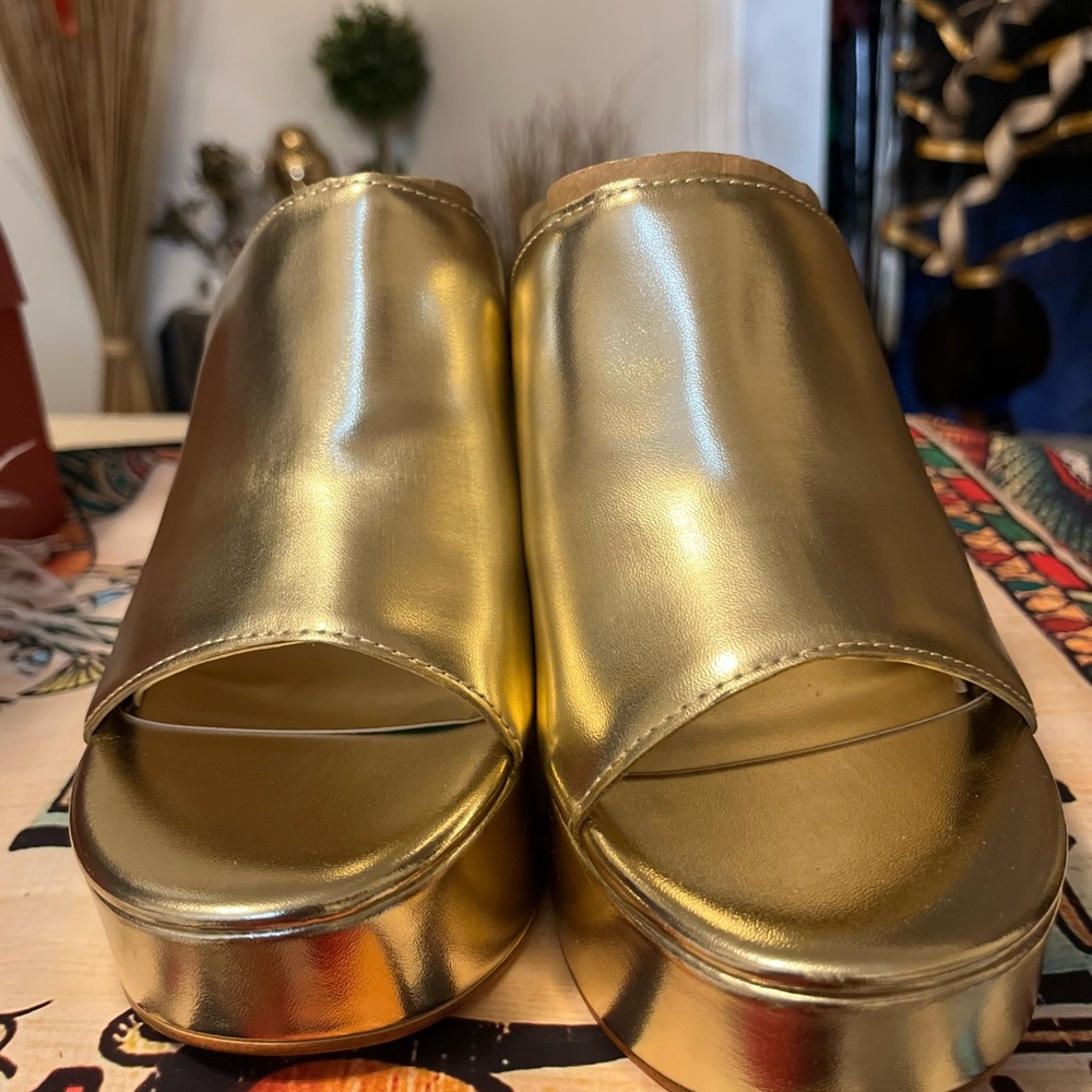 Metallic Gold clogs..